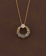 Labradorite Circle Gold Plated Necklace - Necklaces