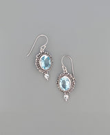 Sterling Silver Blue Topaz Earrings - Earrings