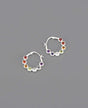 Sterling Silver Chakra Gemstone Small Hoop Earrings - Earrings