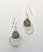 Sterling Silver Labradorite Earrings in Feather Design - Earrings