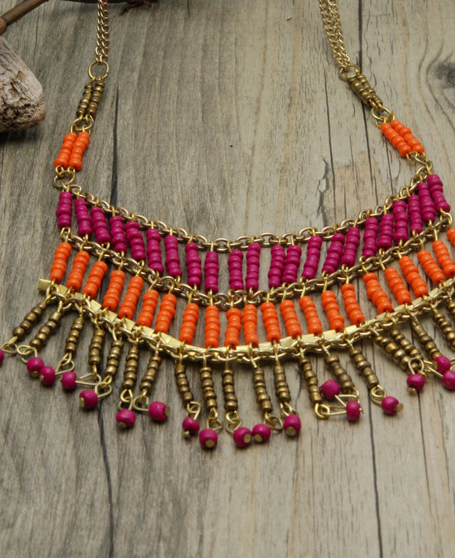 Beaded Rhinestone Necklace