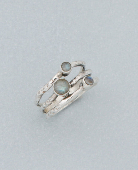 Triple Labradorite Ring