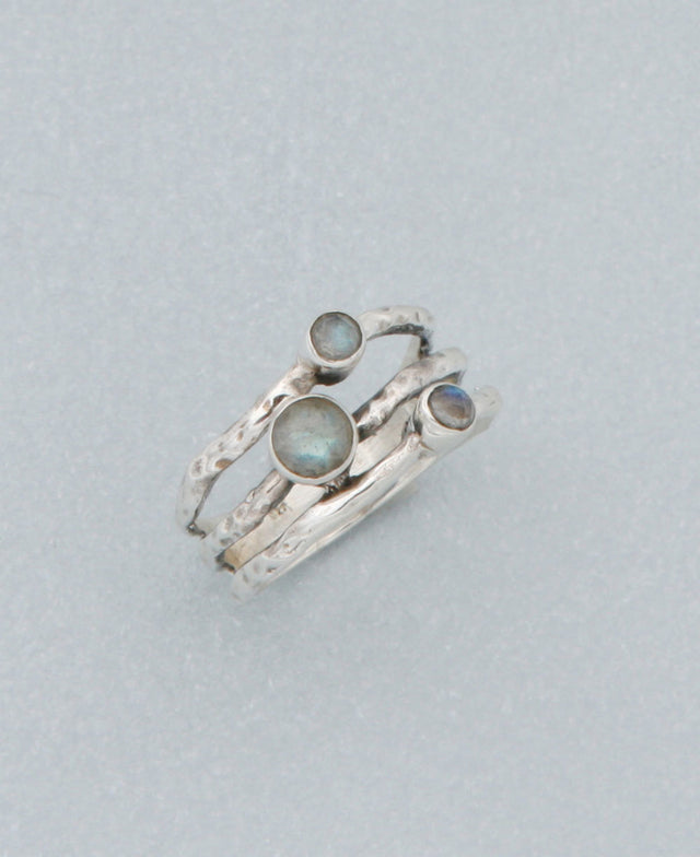 Triple Labradorite Ring