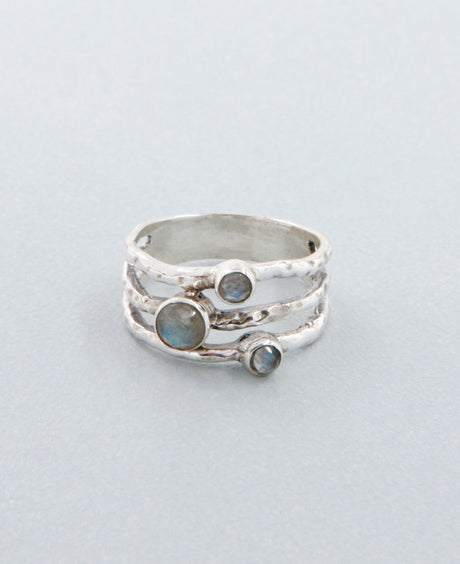 Triple Labradorite Ring