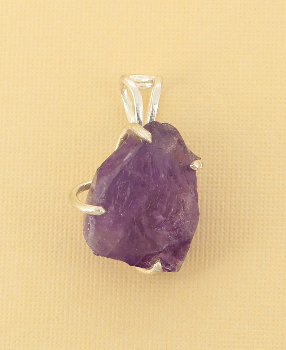 Raw Cut Amethyst Pendant