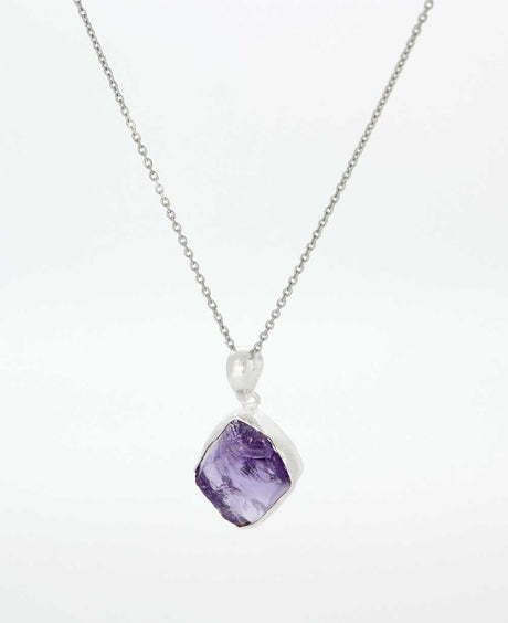 Raw Cut Amethyst Necklace