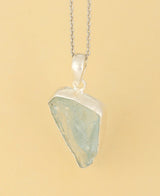 Raw Cut Aquamarine Necklace