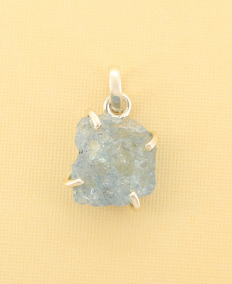 Raw Cut Aquamarine Pendant