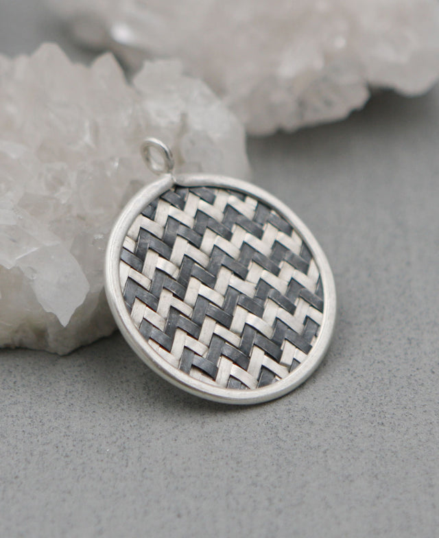 Woven Silver Pendant