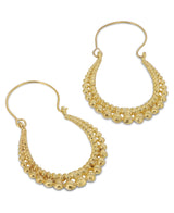 Beaded Dots Brass Hoop Earrings