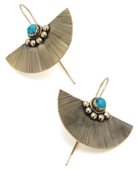 Brass Fan Earrings