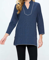 Blue Cotton Tunic Top