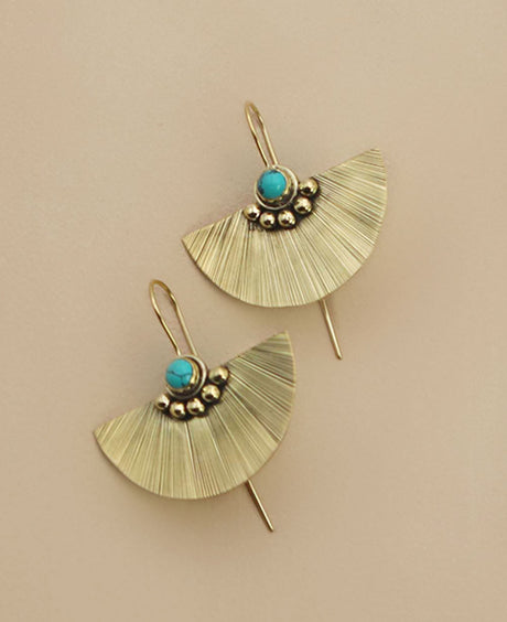 Brass Fan Earrings