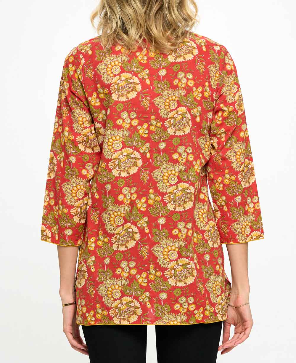 Red Floral Tunic