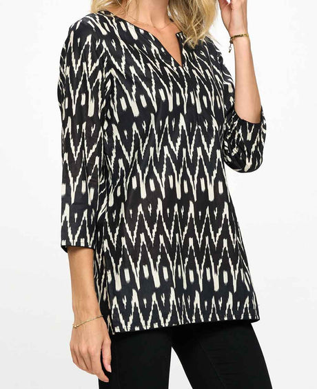 Black and White Ikat Tunic