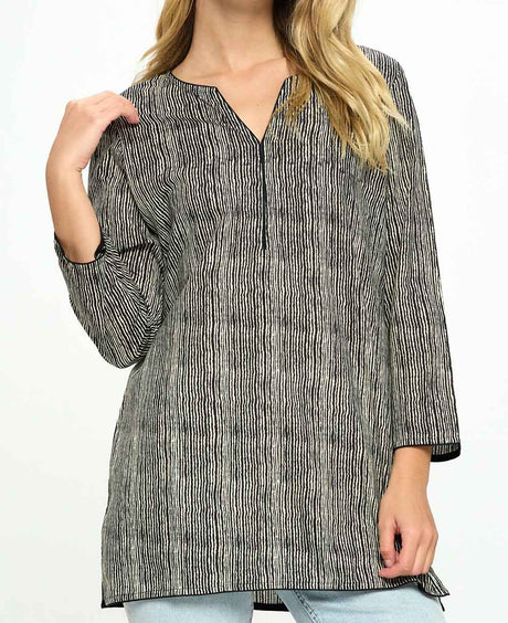 Wavy Strip Tunic Top