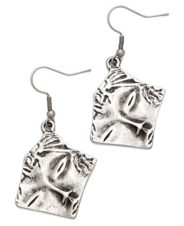 Pewter Face Earrings