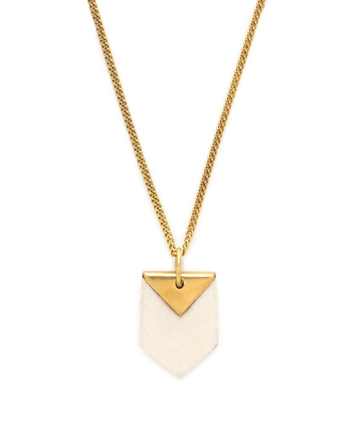 Maasai Brass Triangle and Chevron Pendant Necklace – Cultural Elements