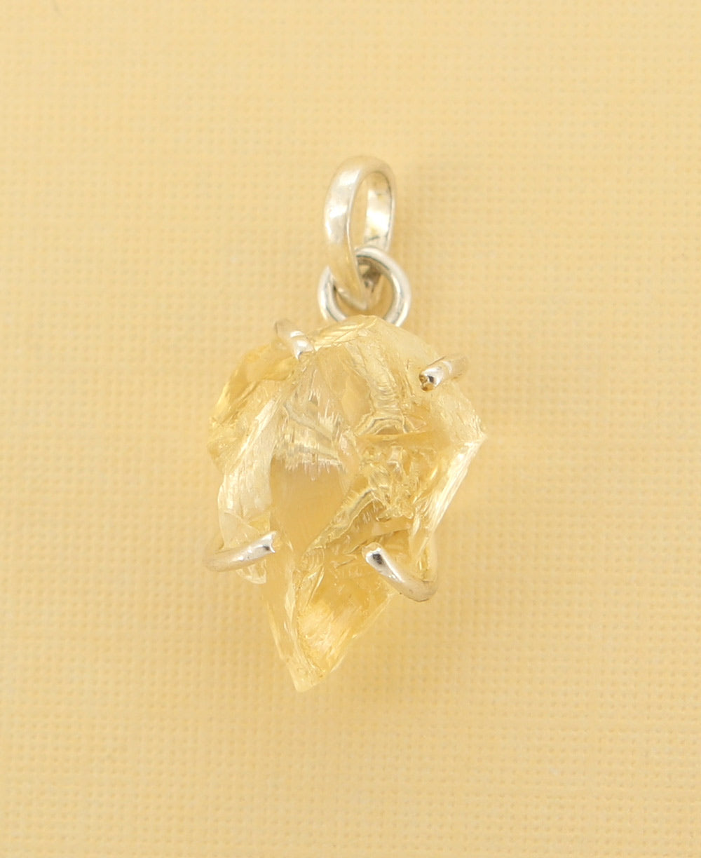 Raw Cut Citrine Pendant