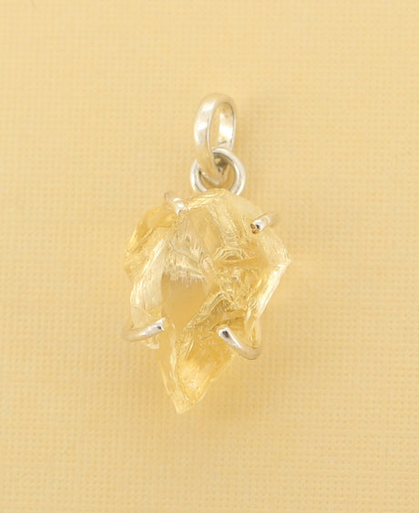 Raw Cut Citrine Pendant