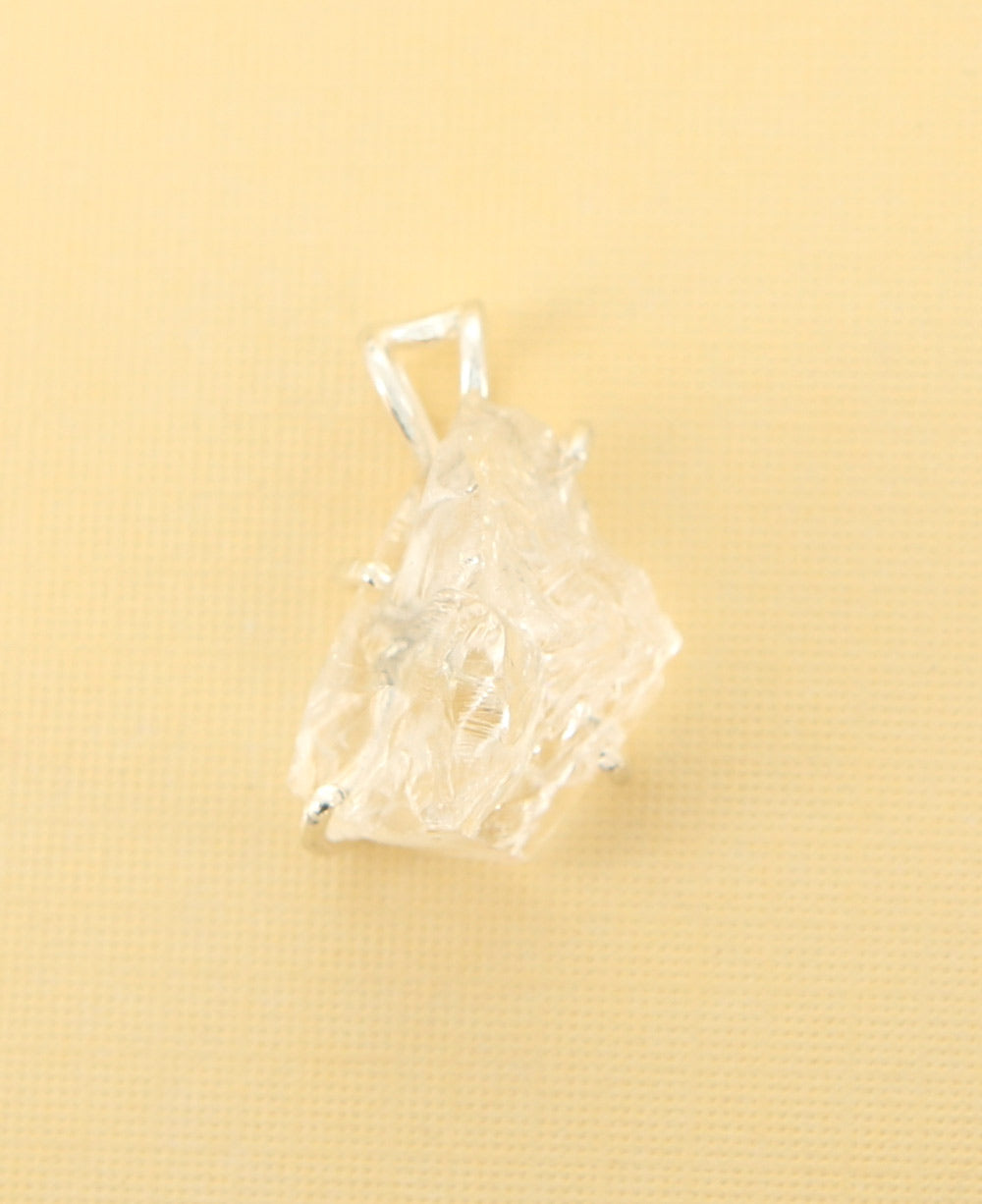 Raw Cut Clear Quartz Pendant