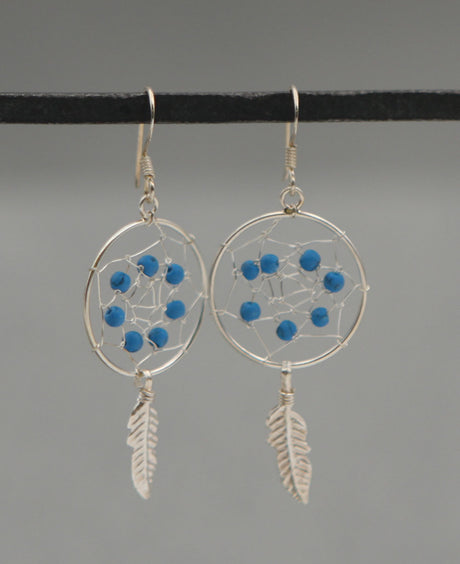 Blue Dreamcatcher Earrings