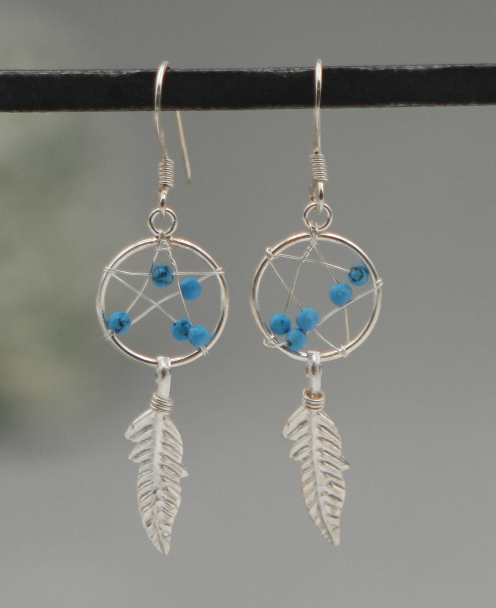 Blue Dreamcatcher Earrings