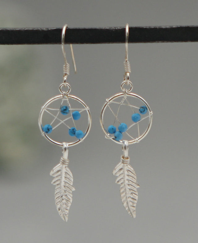 Blue Dreamcatcher Earrings