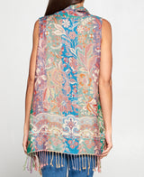 Full Bloom Floral Wrap Vest in Sage