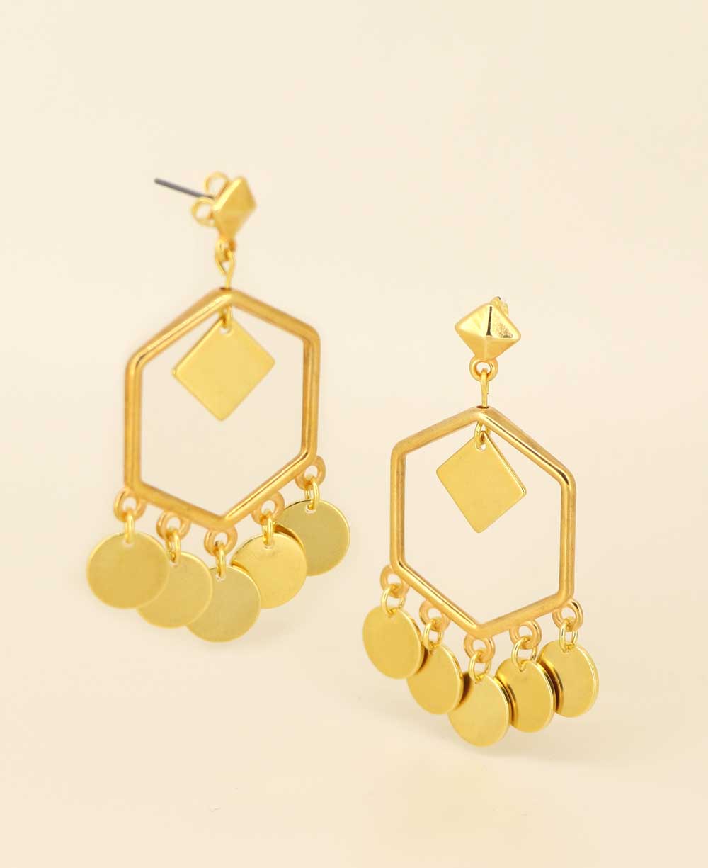 Gold tone earrings