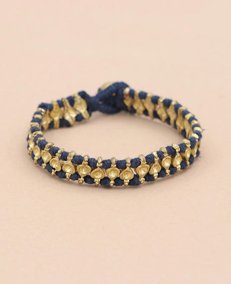 Gold Weave Bunee Bracelet