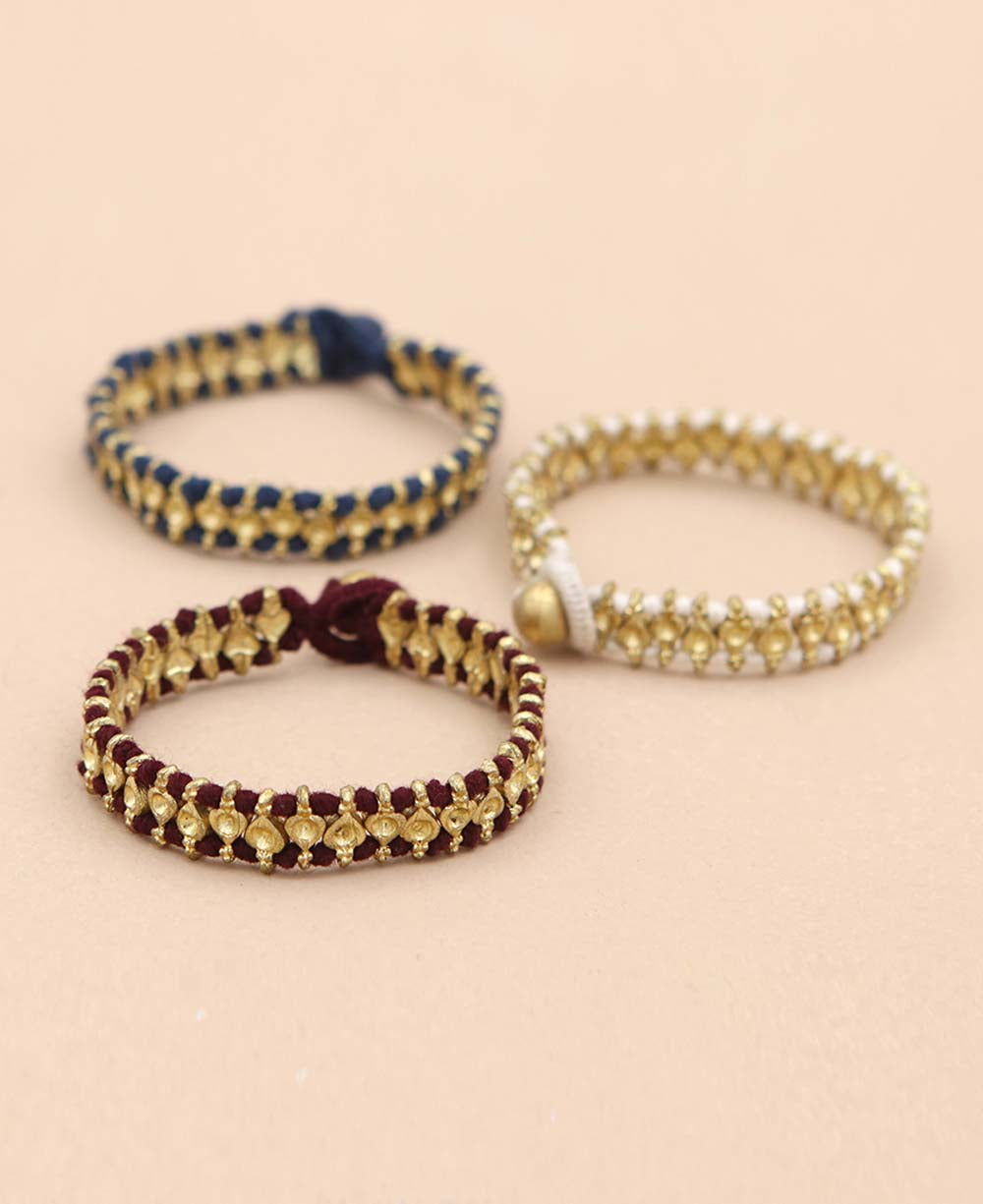 Gold Weave Bunee Bracelet