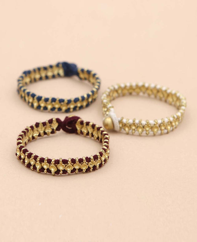 Gold Weave Bunee Bracelet