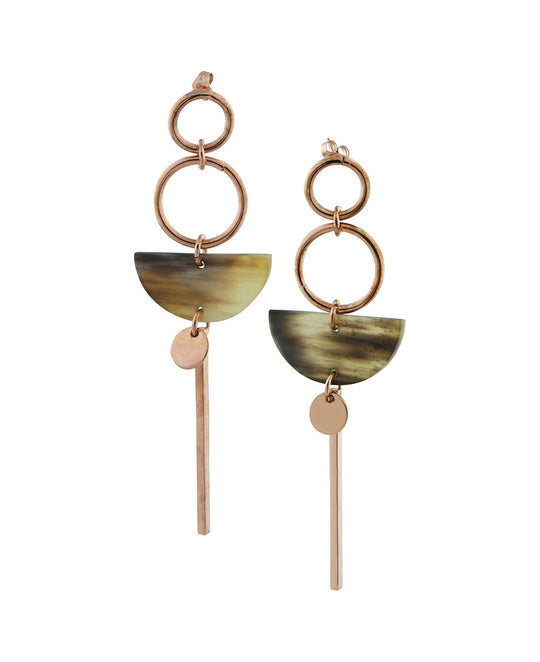 Semi-Circle Mod Earrings with Rose Gold, Cambodia – Cultural Elements
