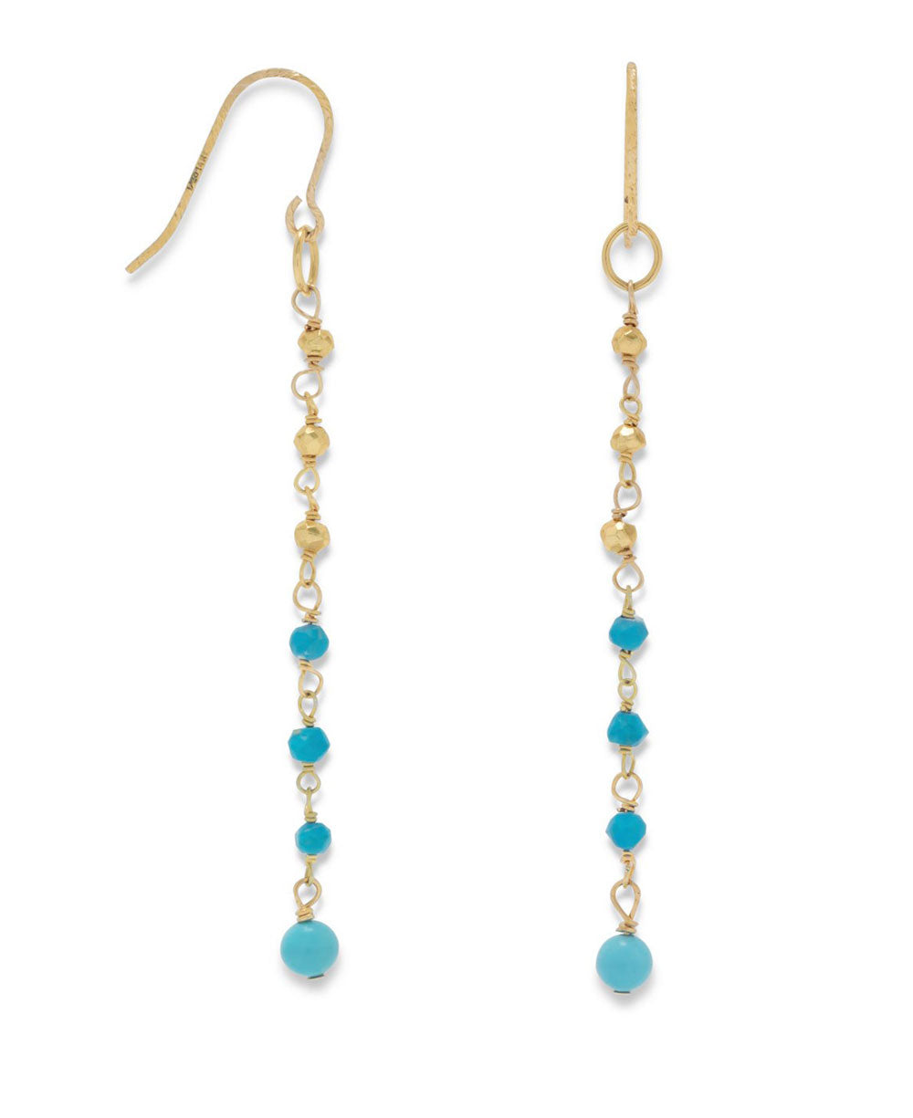 Gold and Turquoise Earrings