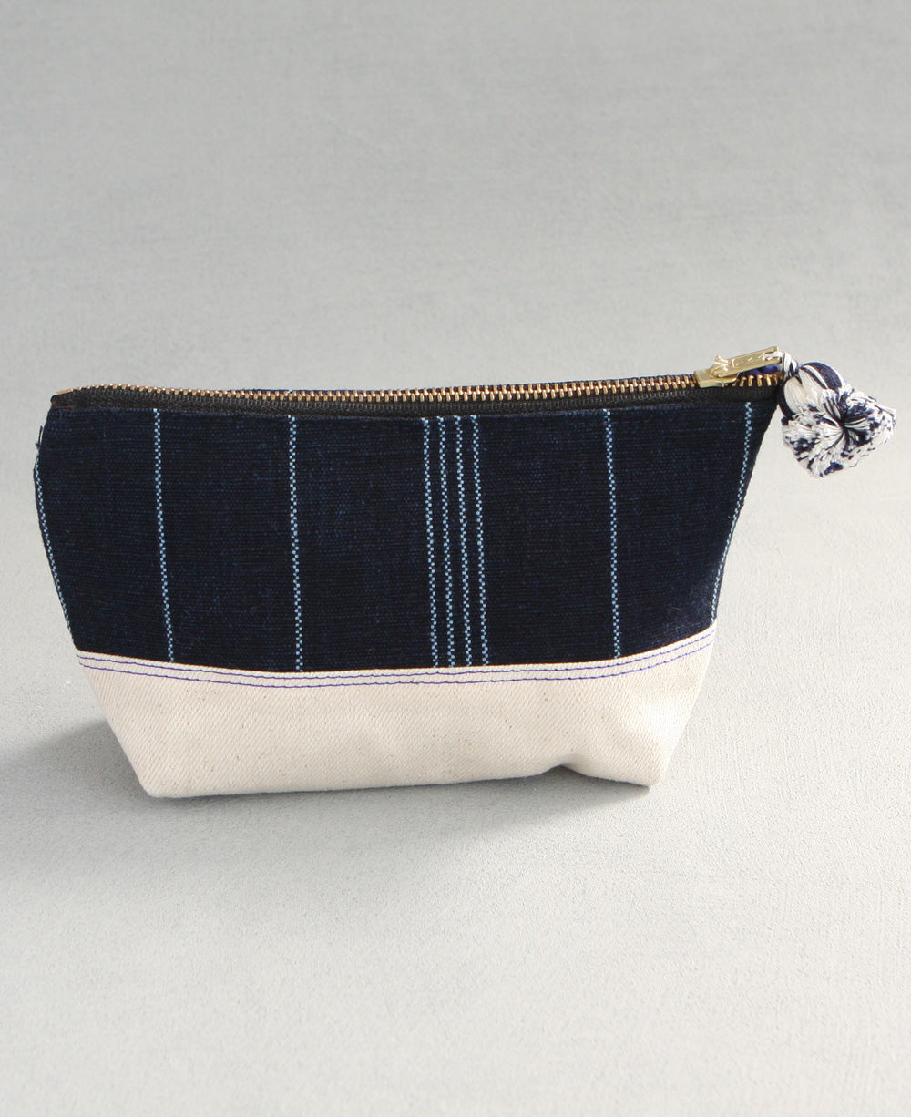 Guatemalan Indigo Stripe Zipper Pouches