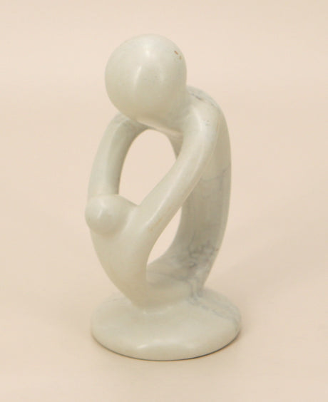 Natural Soapstone Mother and Child Playful Sculpture