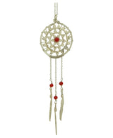 Sterling Dream Catcher Necklace With Gemstones, USA 