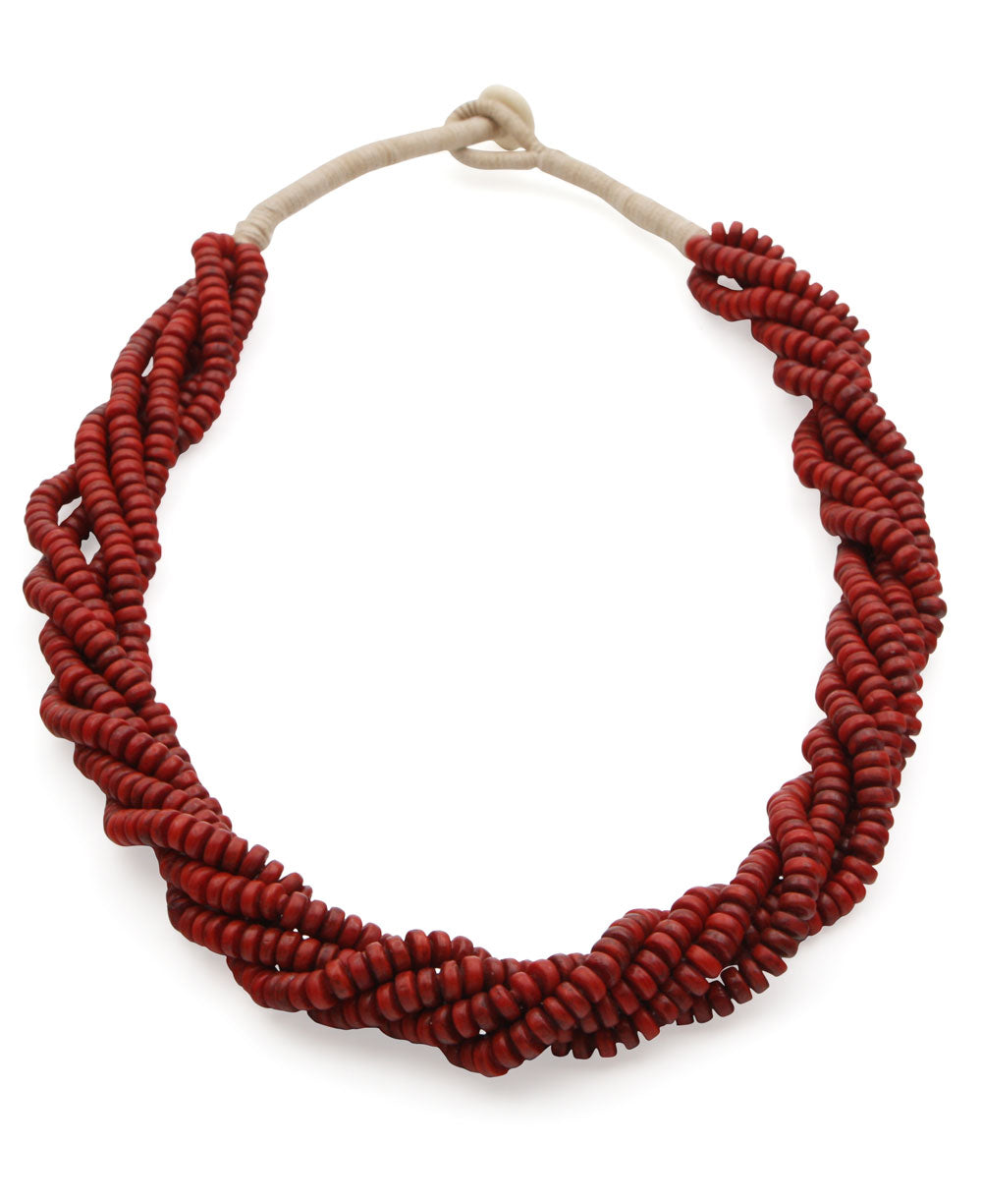 Red Bead Statement Necklace