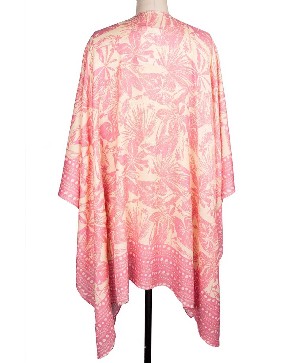 Rose Garden Block Print Inspired Kimono Wrap