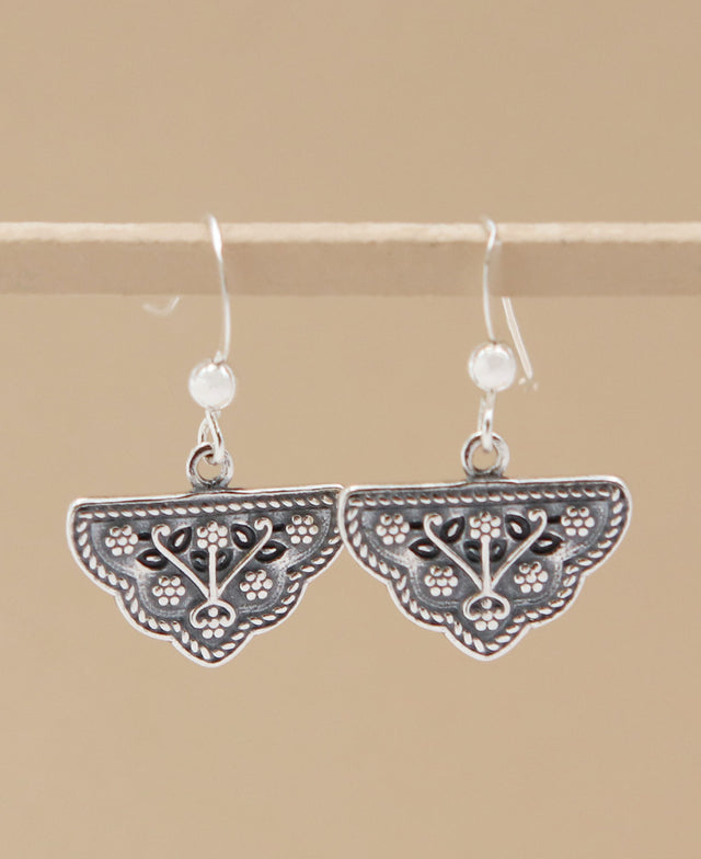 Silver Floral Earrings