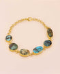 Unique Turquoise Gold Plated Brass Bracelet - Adjustable Length, Handcrafted in Turkey"