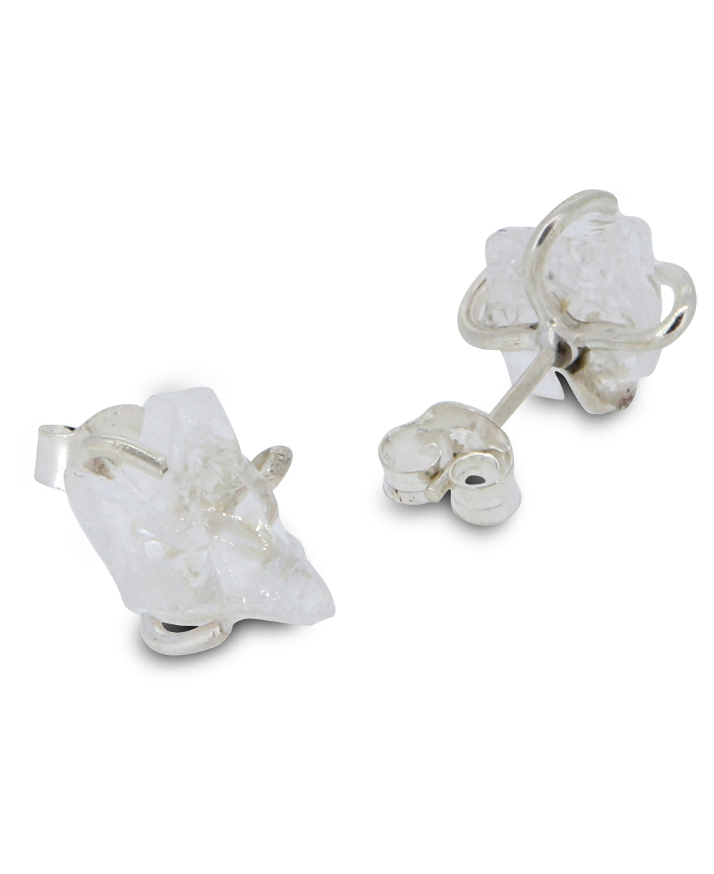 Clear Quartz Stud Earrings