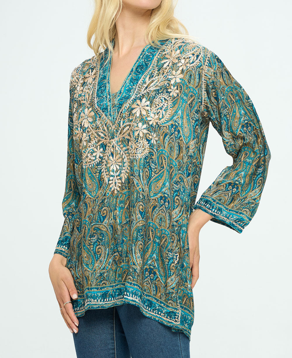 V Neck Tunic Top