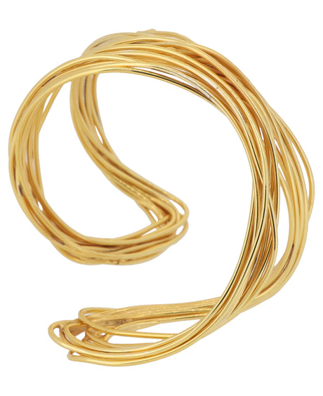 Sculptural Bendable Wire Bracelet, Gold Plated Brass, Turkey