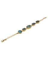 Natural Turquoise & Gold Plated Brass Bracelet, Turkey